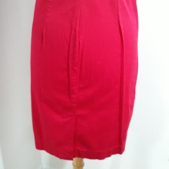 Talbots Cotton Sleeveless Back Zipper Red Dress Size 10 Petite - Picture 9 of 11